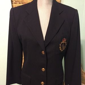 Vintage Ralph Lauren navy wool blazer, size 8
